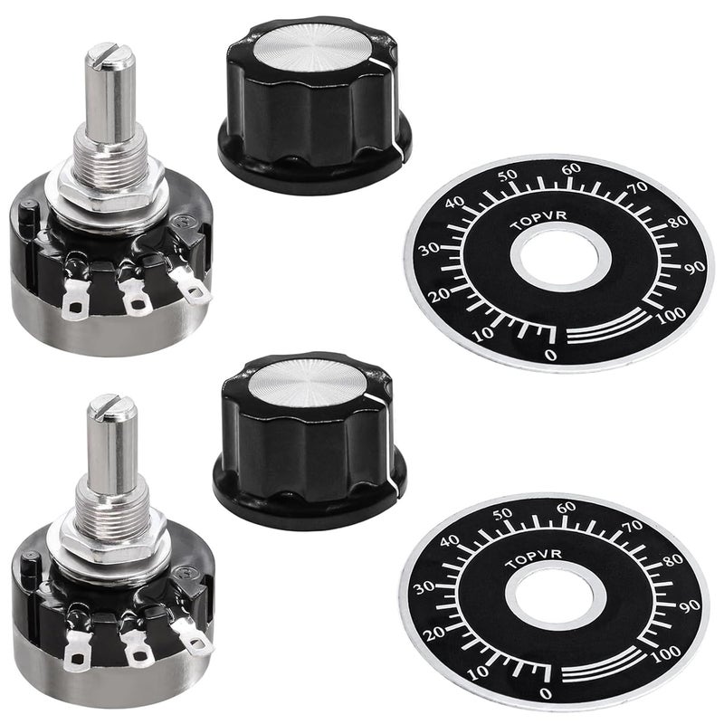 Fielect 2Pcs RV24YN20S 5K Potentiometer 5000 Ohm Single Turn Carbon Film Rotary Taper Potentiometer - Image 1